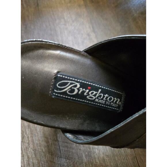 Vintage Brighton Women's Black Mules Size 10M Slip-On Elegant Casual Y2K - Picture 4 of 8